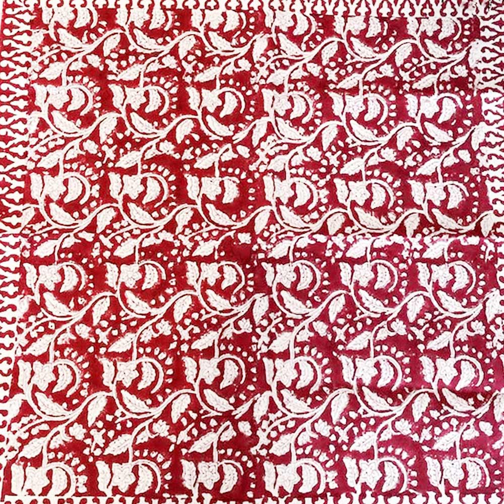 Red Floral Cotton Napkin