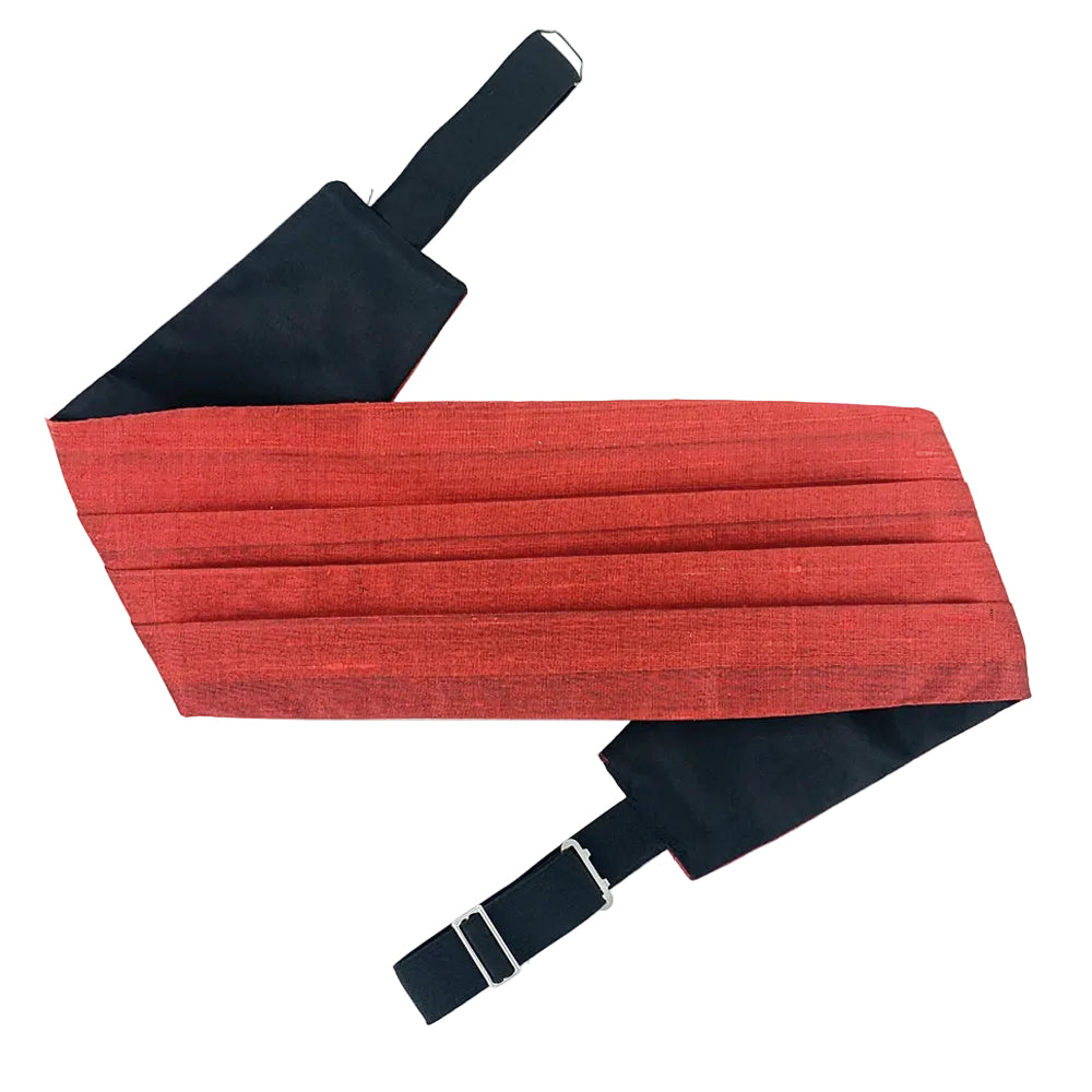 Scarlet Raw Silk Glyndebourne Cummerbund