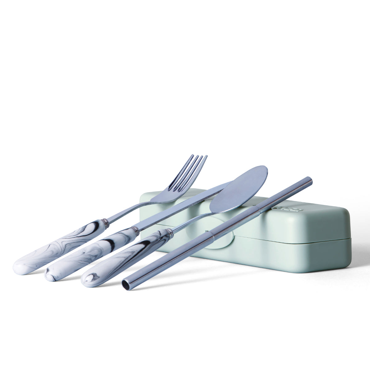 Hip Cutlery Set and Case Fork Spoon Knife Sage Green Sky Blue