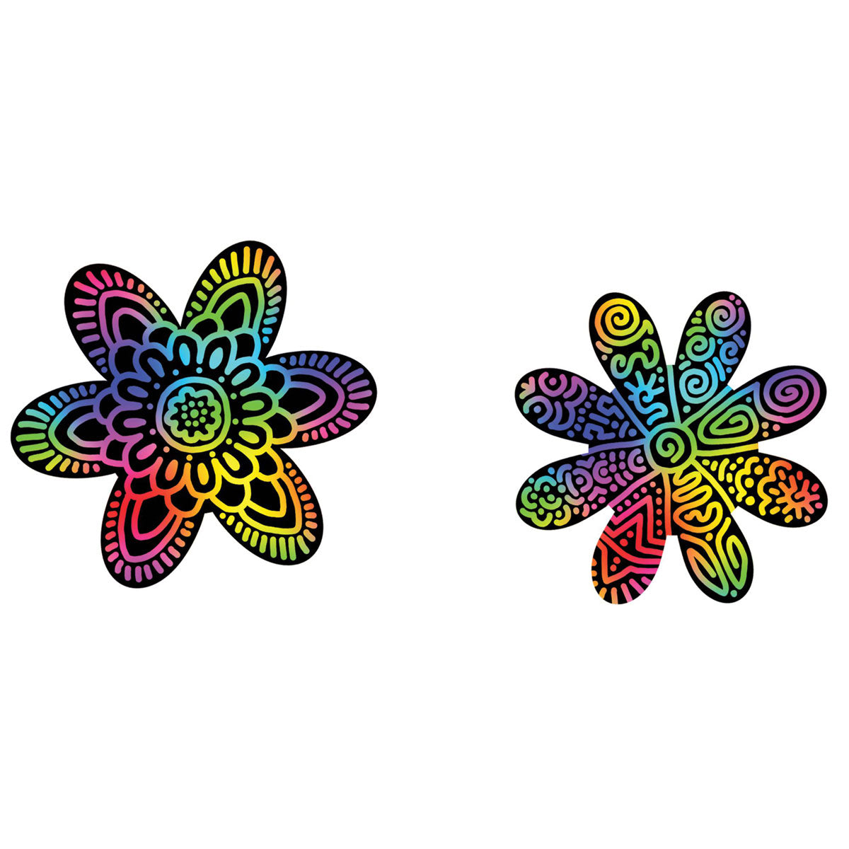 Scratch Art Flowers
