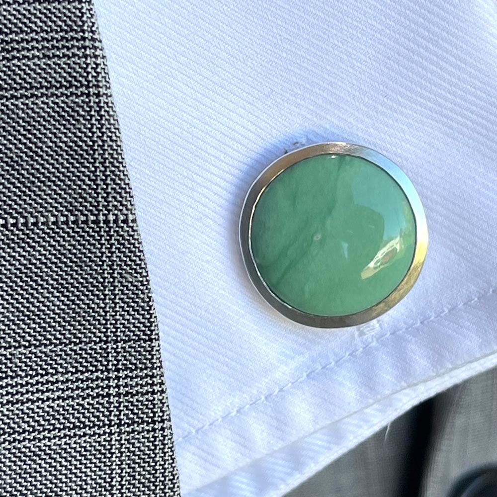 Silver & Chrysoprase Cufflinks