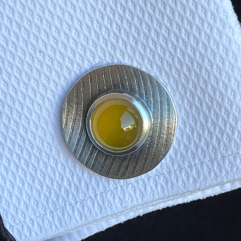 Silver & Mango Chalcedony Cufflinks