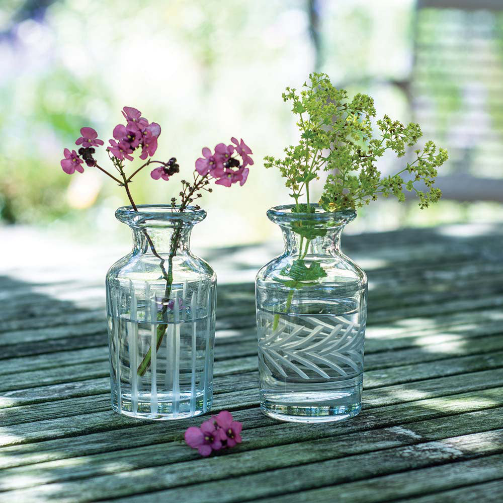 Vintage Style Striped Bud Vase
