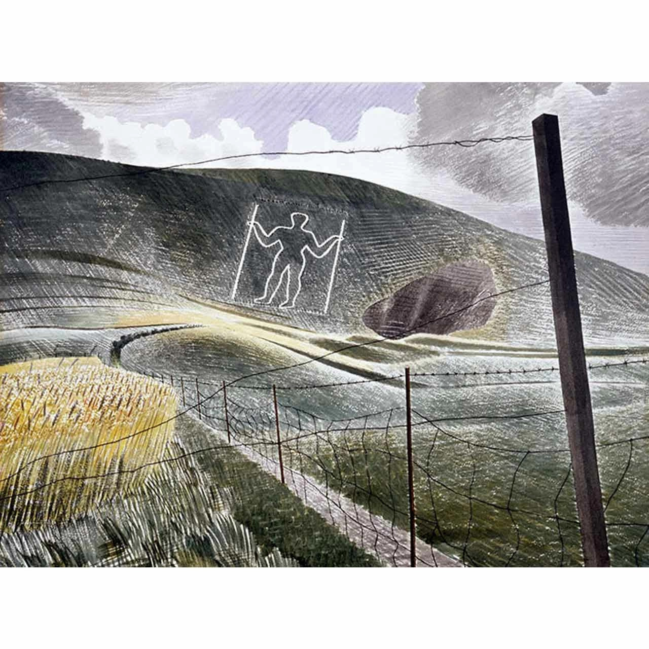 The Wilmington Giant Greetings Card by Eric Ravilious Glyndebourne Shop