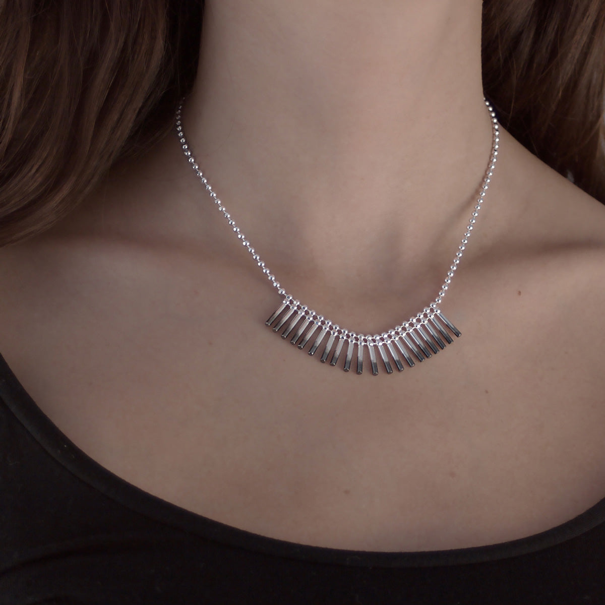 Theda Cleo Silver Tips Necklace