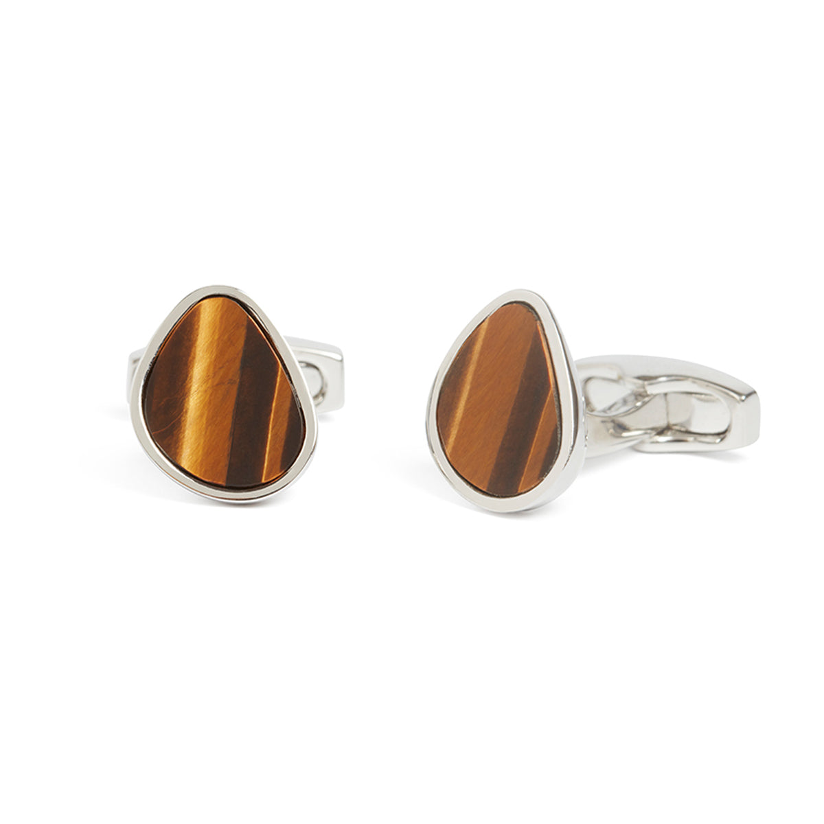 Organic Pebble Tigerseye Cufflink