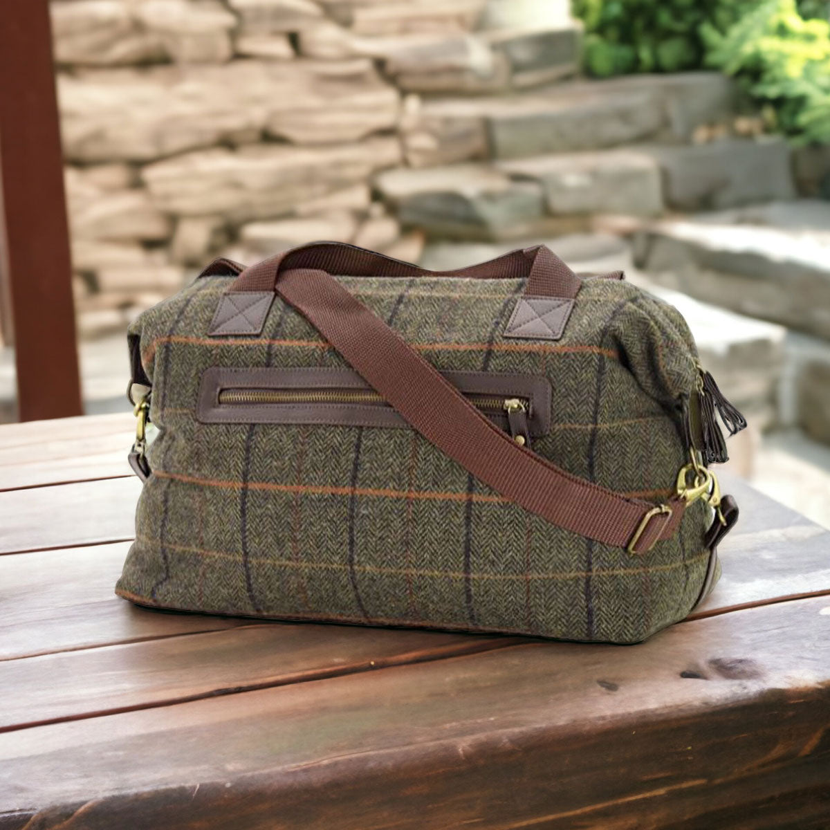 Sage Tweed Weekend Bag