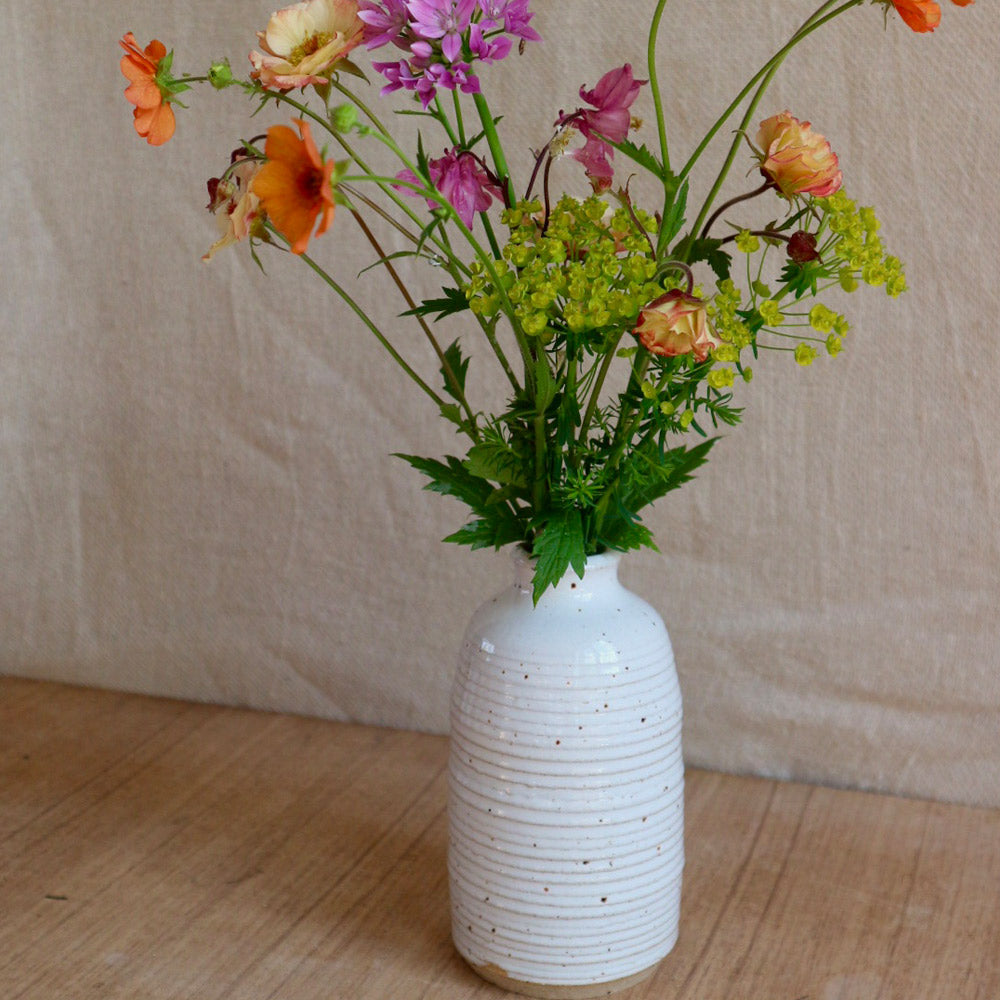 White handmade vase