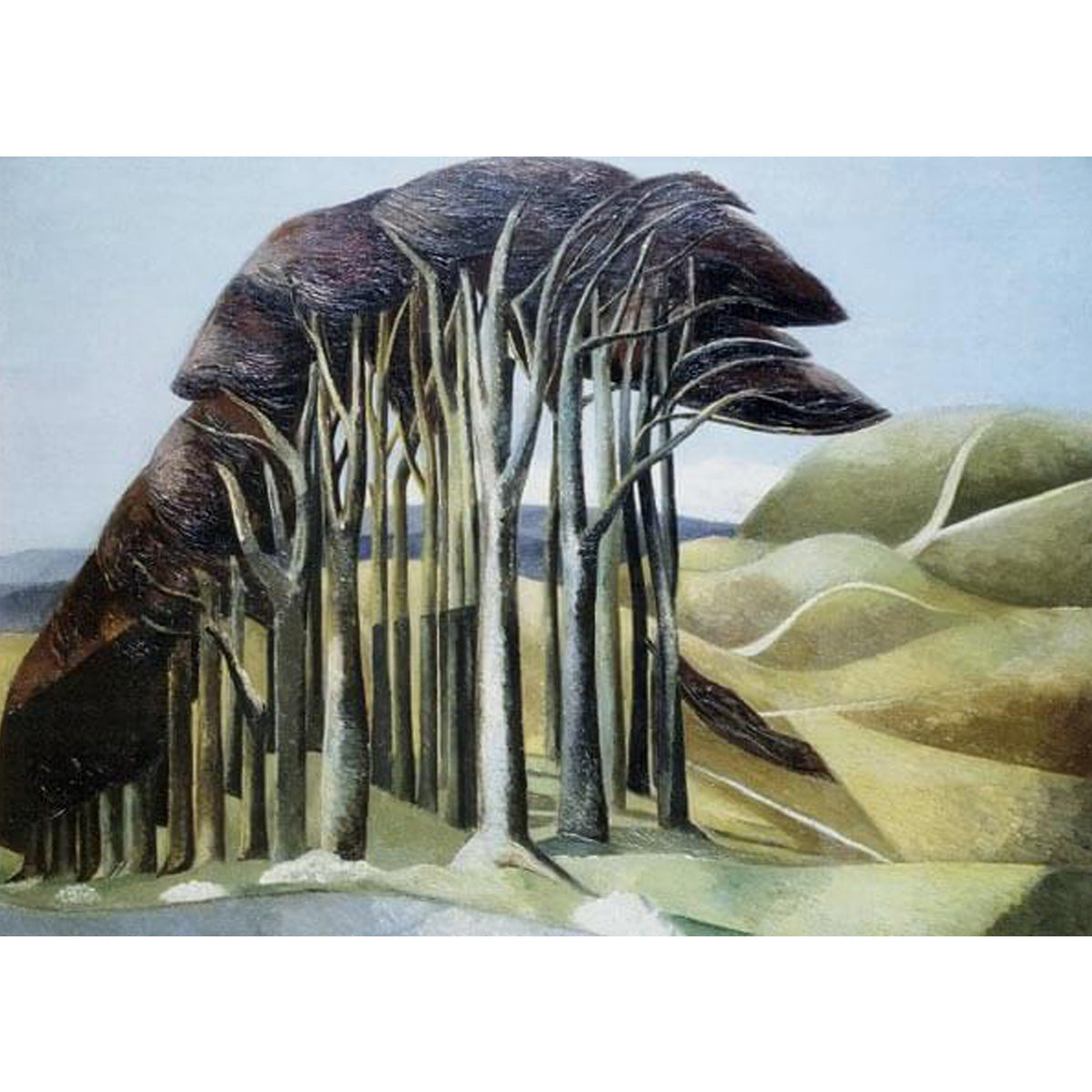Wood on the Downs, 1929 Greetings Card by Paul Nash