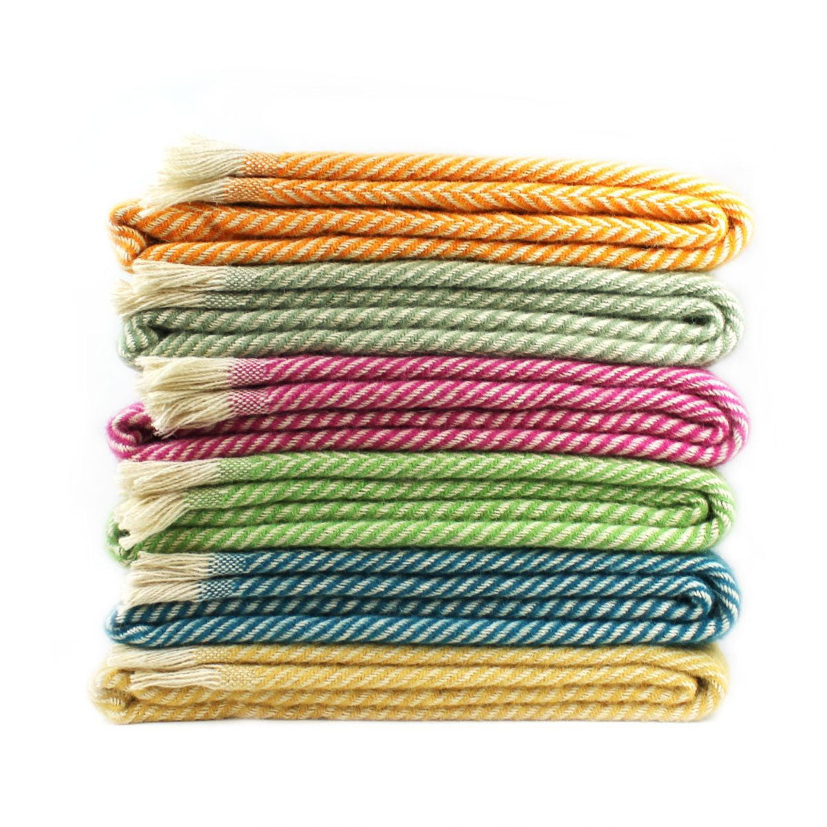 Recycled Brights Chevron Wool Throws