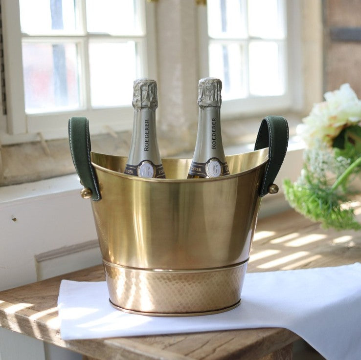 antique brass wine cooler