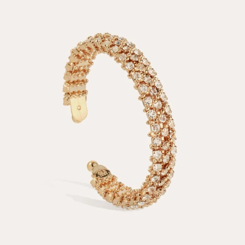 gold and rhinestones bracelet