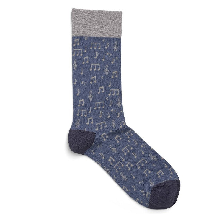 Blue music notes socks