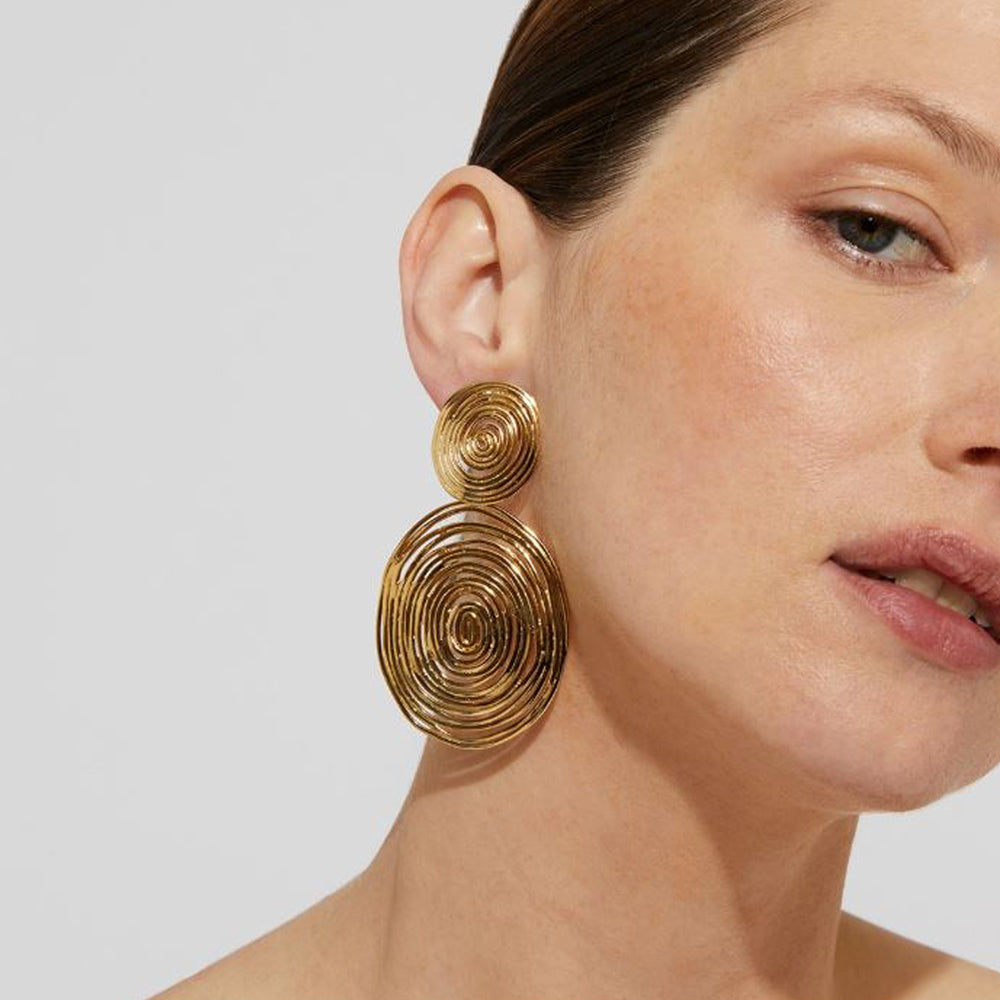 Wave Large Gold Earrings
