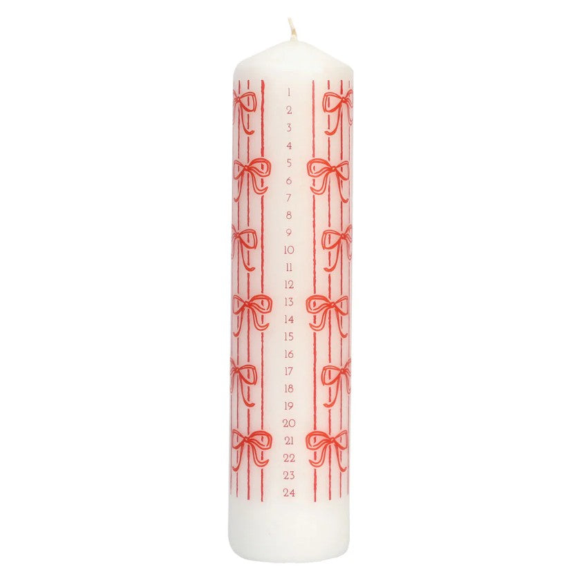 Bows Christmas Pillar Advent Candle