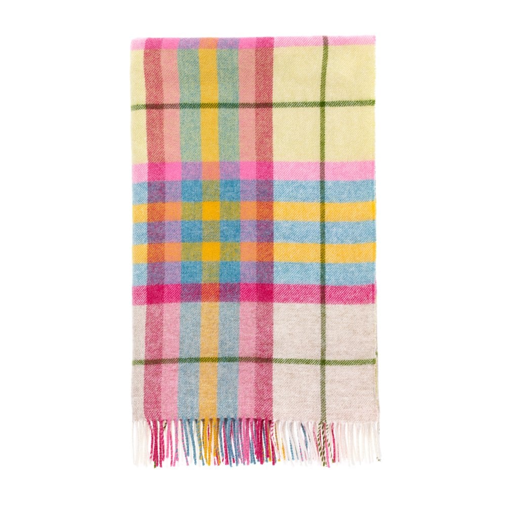 Falmouth Ivory& Pink Shetland Wool Throw