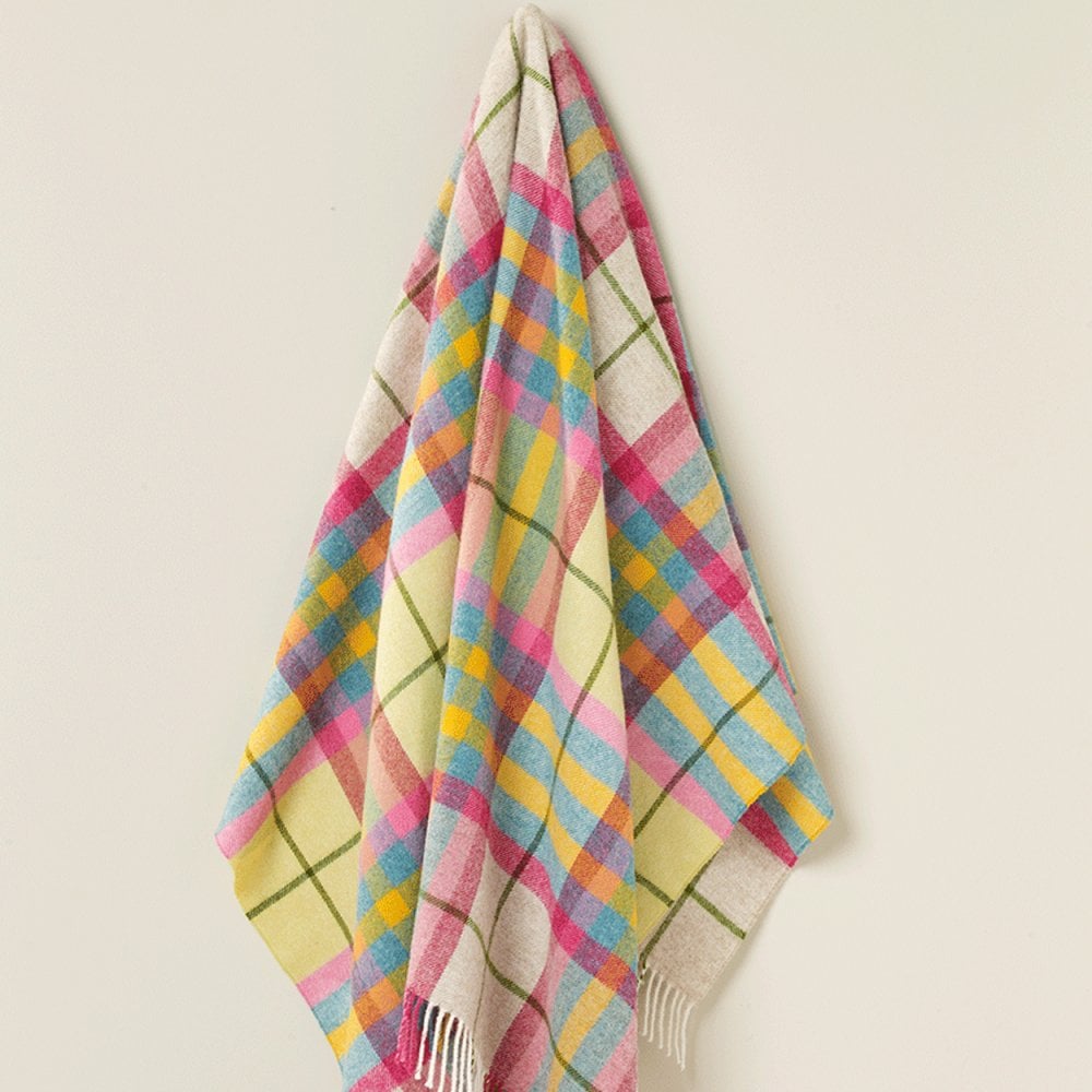 Falmouth Ivory& Pink Shetland Wool Throw