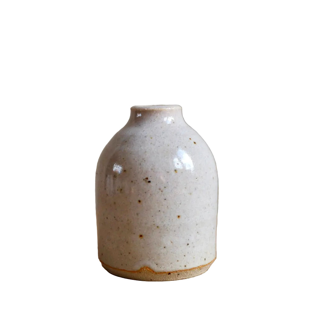 Handmade Dove Grey Glazed Bud Vase
