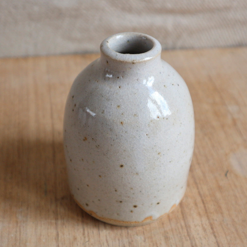 Handmade Dove Grey Glazed Bud Vase