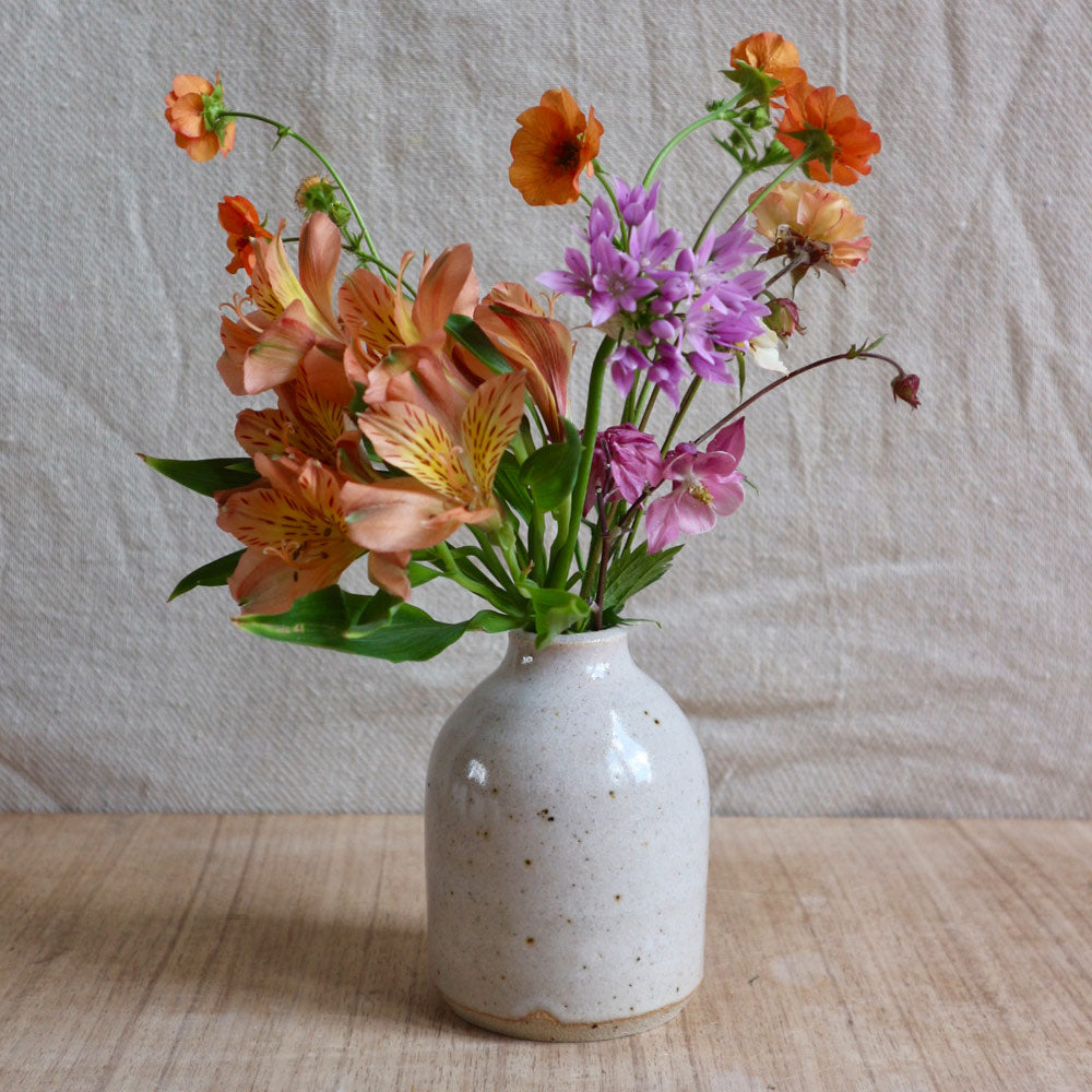 Handmade Dove Grey Glazed Bud Vase