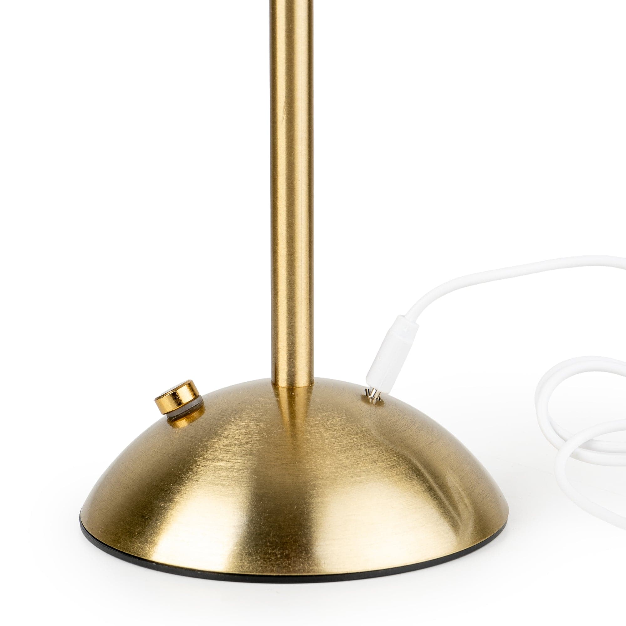 White Ceramic & Brass Stem LED Lamp