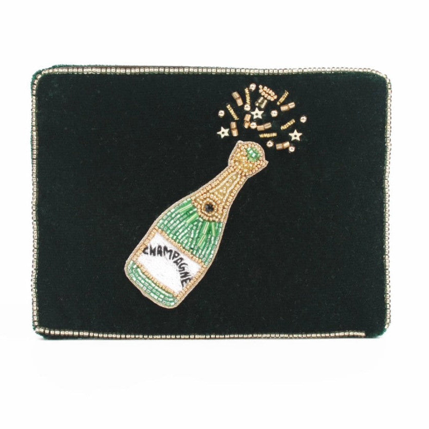 Dark Green Champagne Bottle Purse