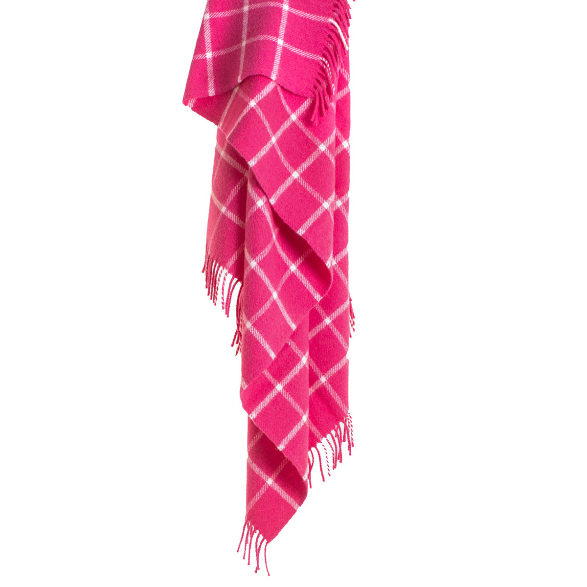 Pink Chequered Check Pure New Wool Knee Throw