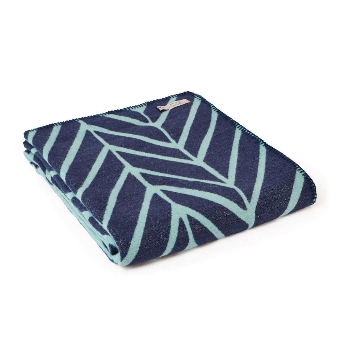 Cotton Nordic Navy & Spearmint Picnic Rug & Throw