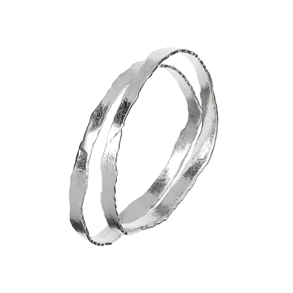 Edges Sterling Silver Bangle