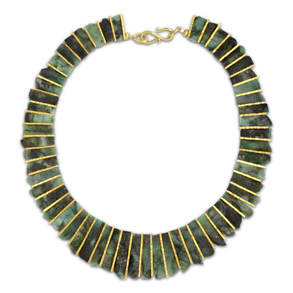Rough Emerald Tab Necklace
