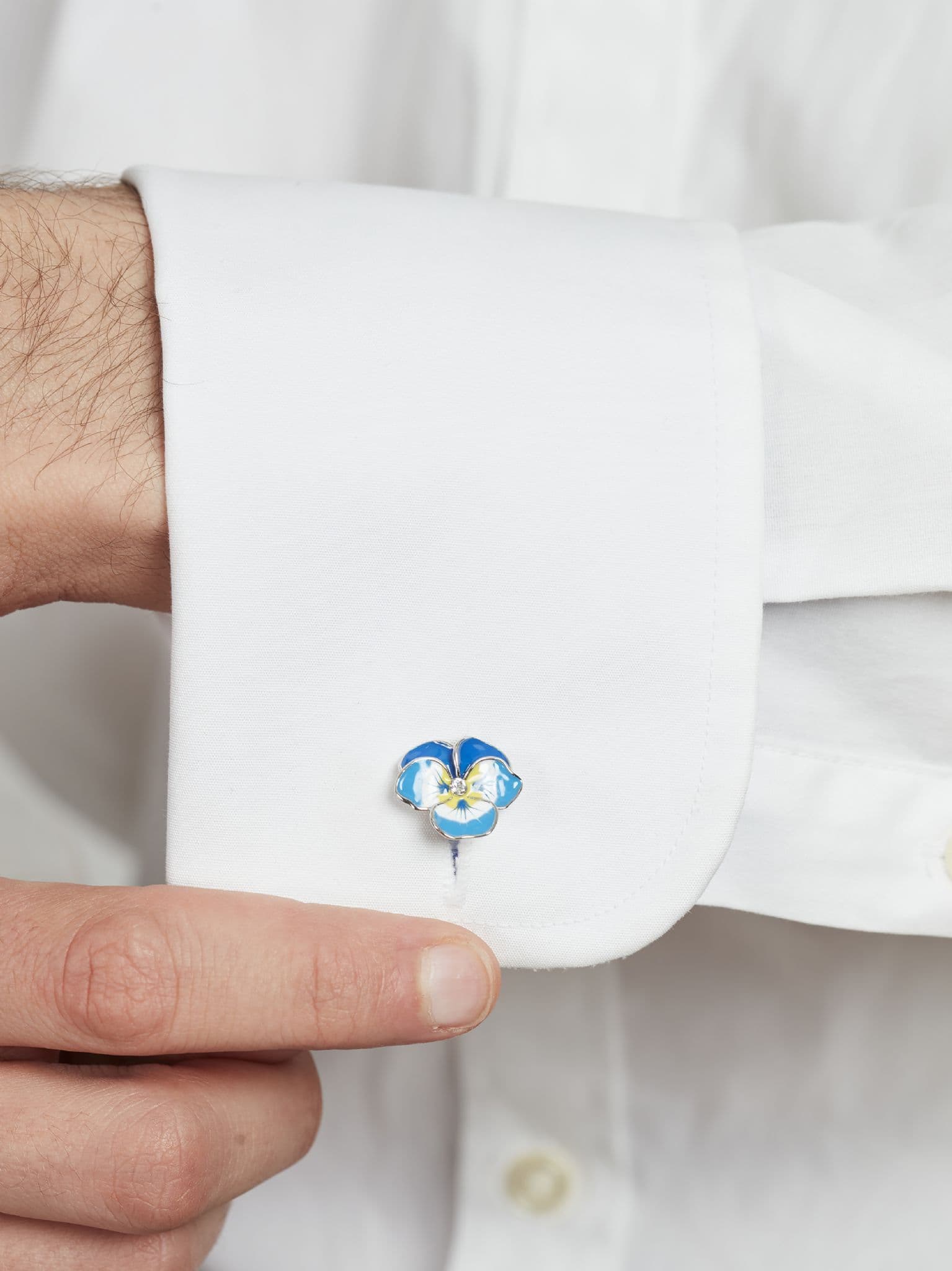 pansy cufflinks