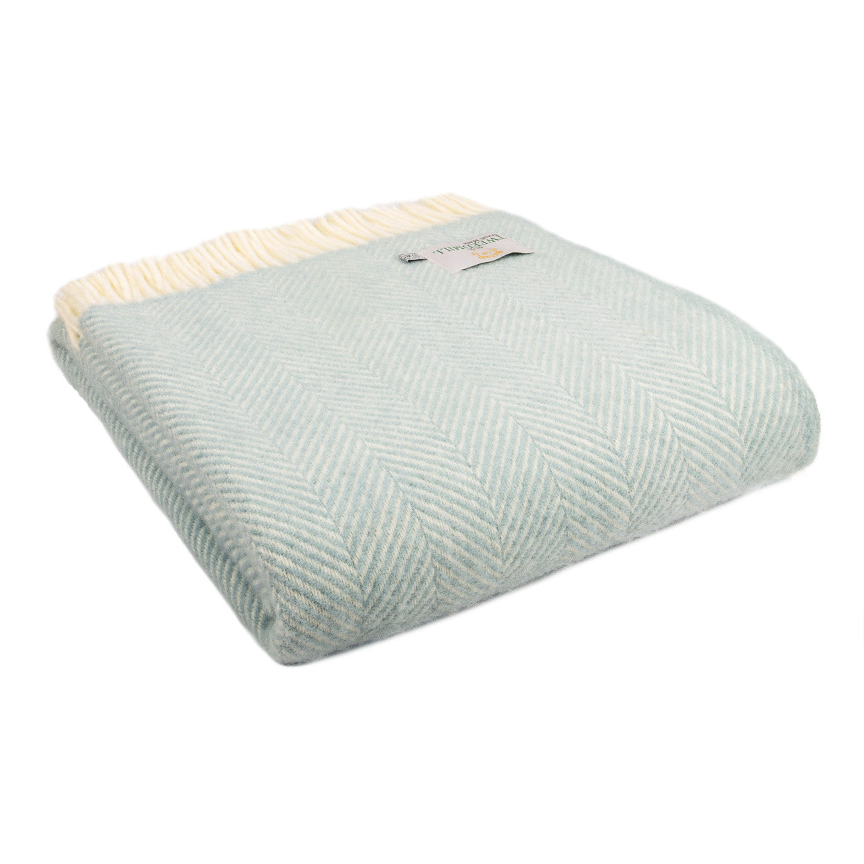 Duck Egg Fishbone New Pure Wool Knee Throw