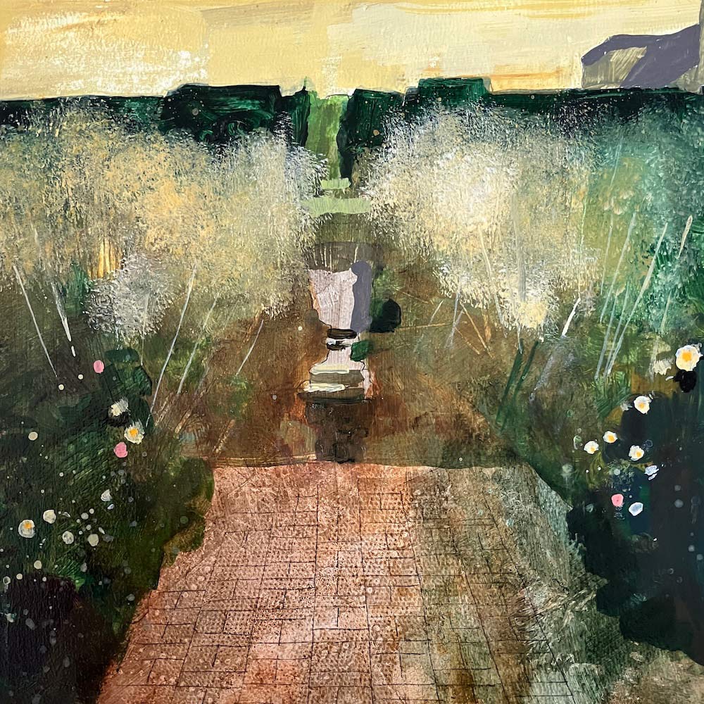 Floral walkways and decorative Urn