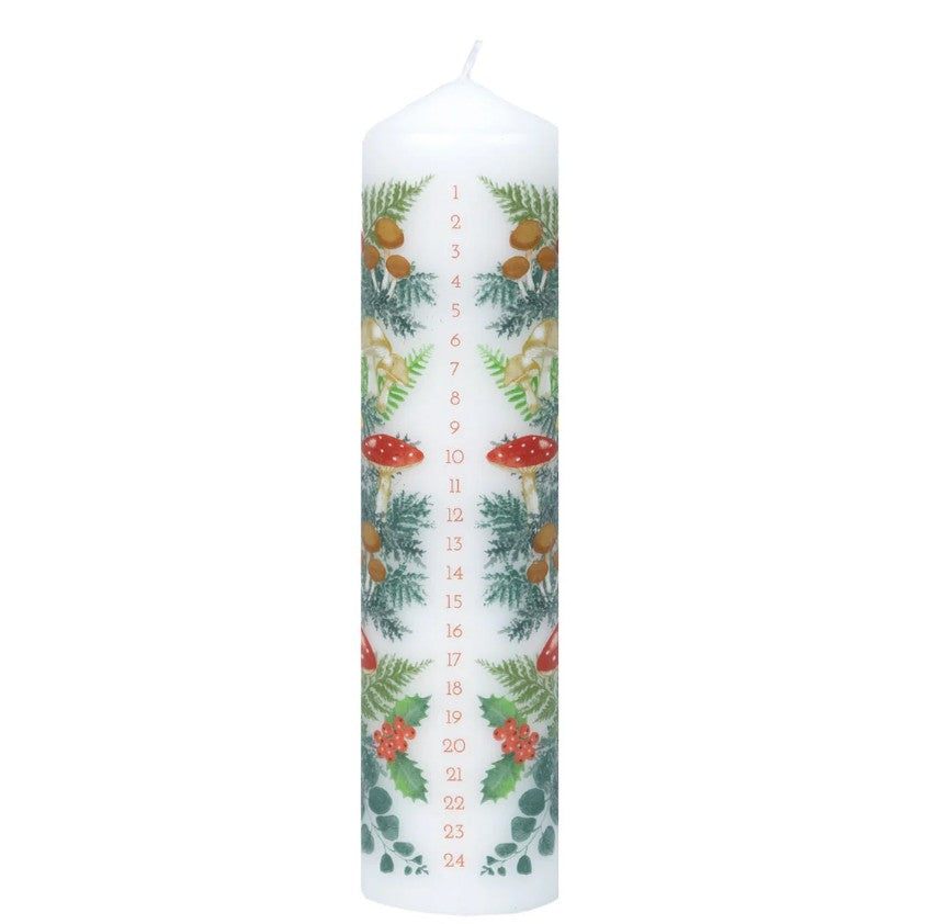 Woodland Christmas Pillar Advent Candle