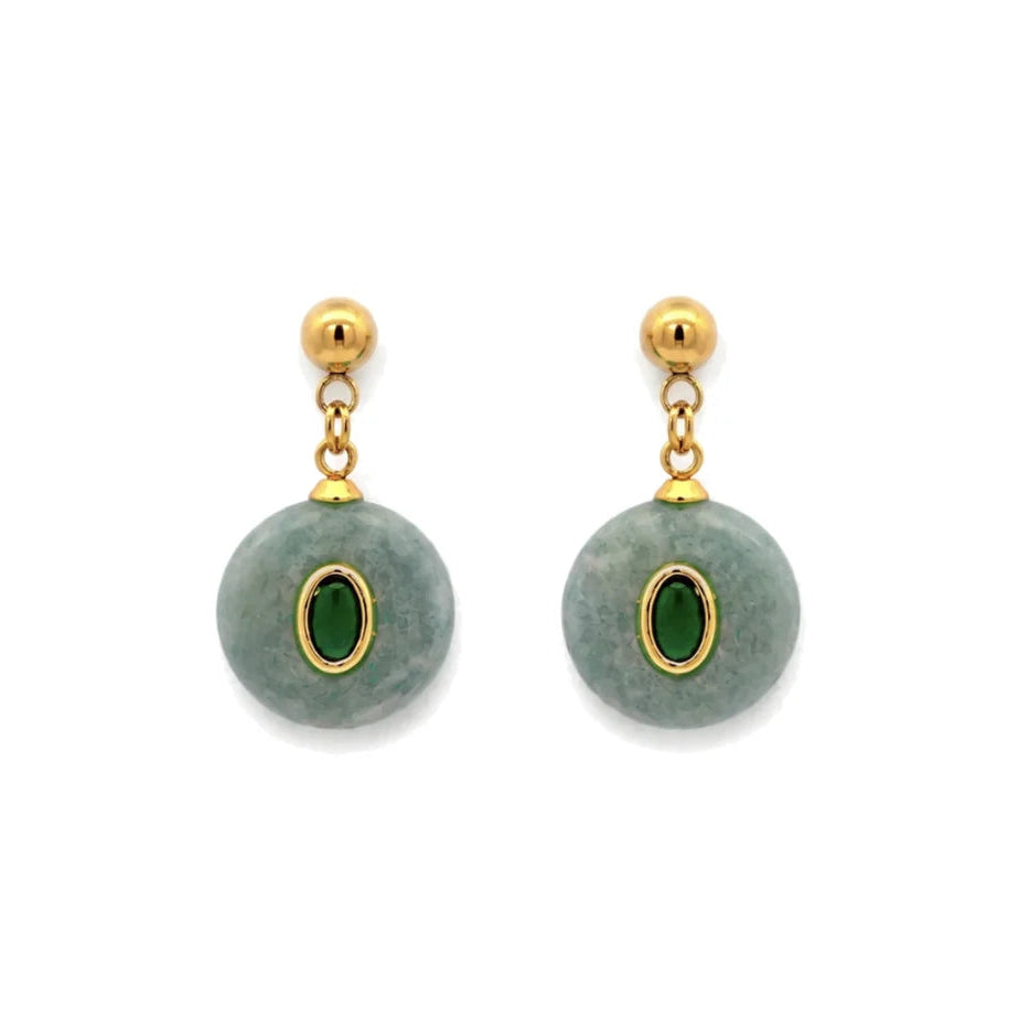 amazonite and gold drop earrings