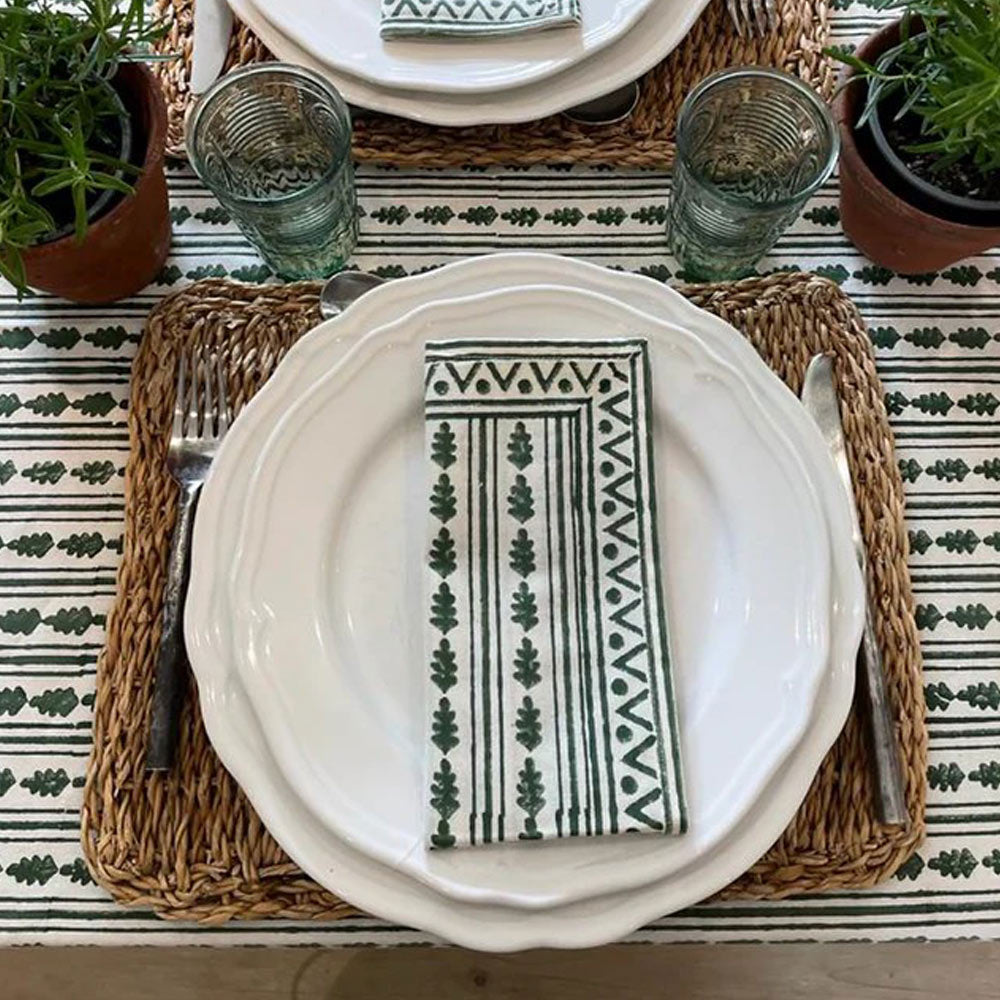 Green Stripe Cotton Napkin