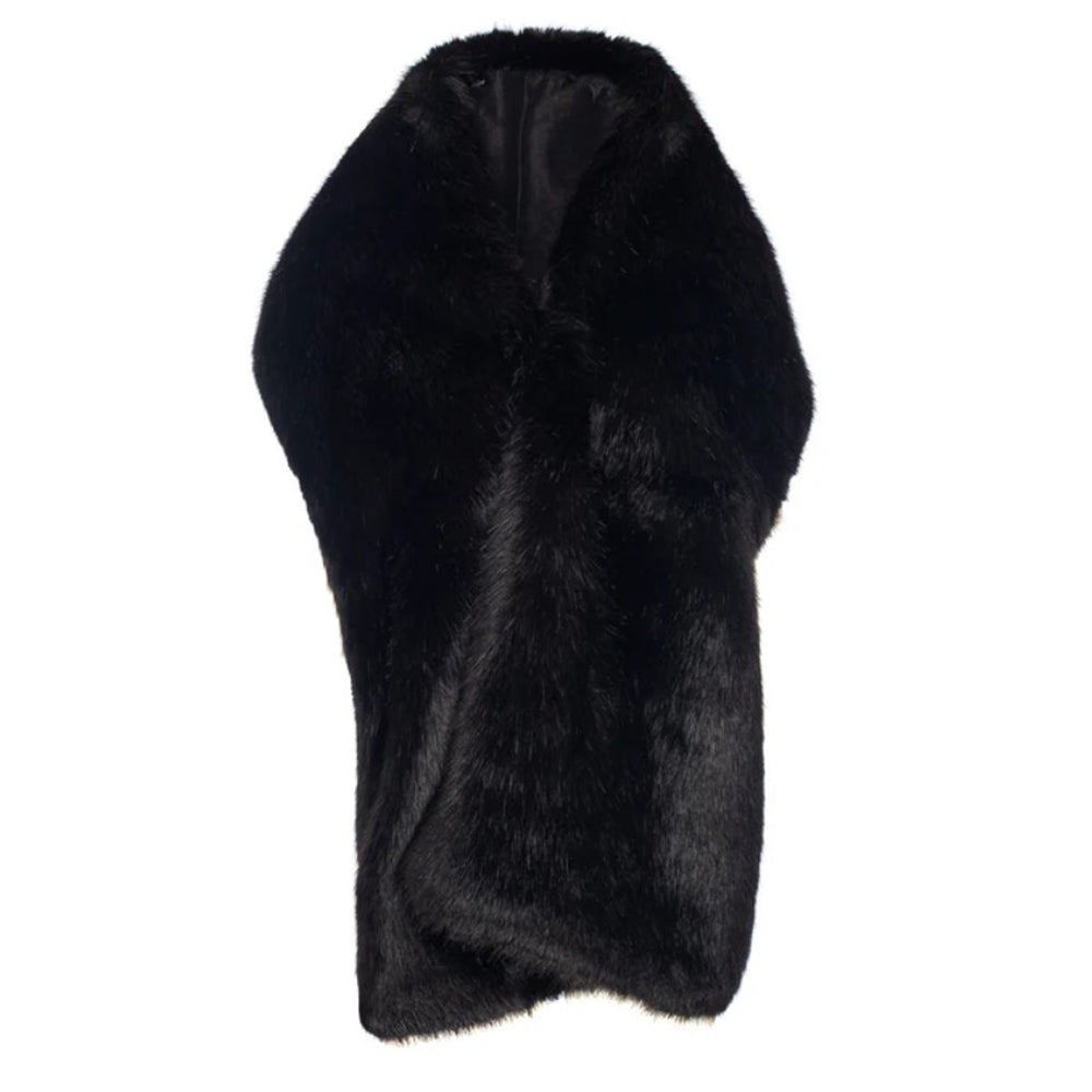 Jet Faux Fur Stole