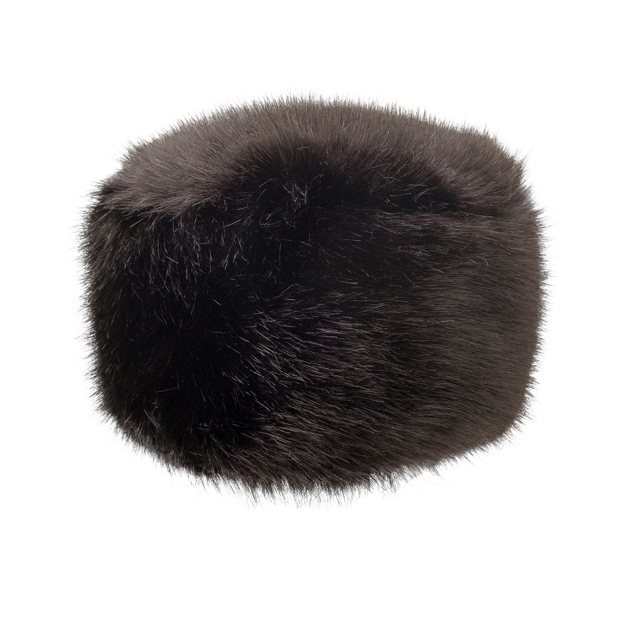 Jet Faux Fur Pillbox Hat