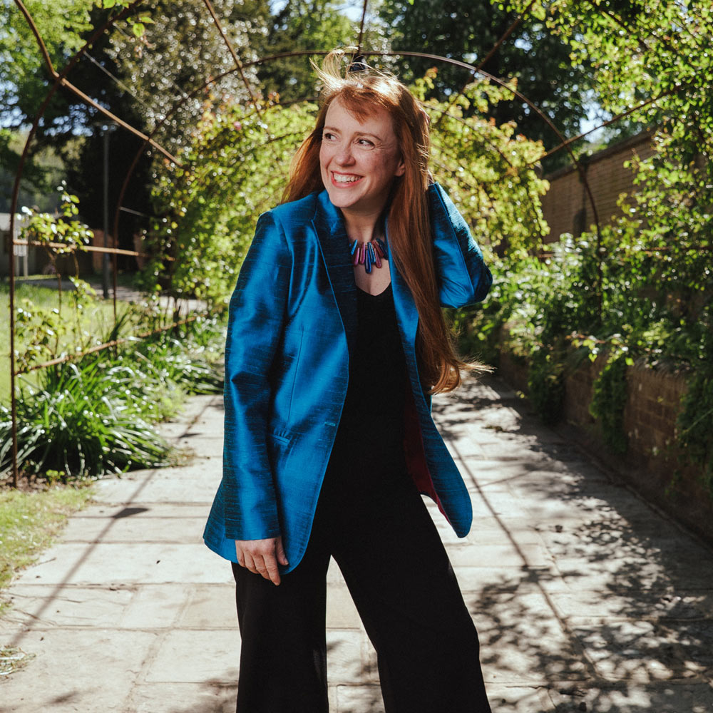 Glynde Kingfisher Classic Silk Blazer