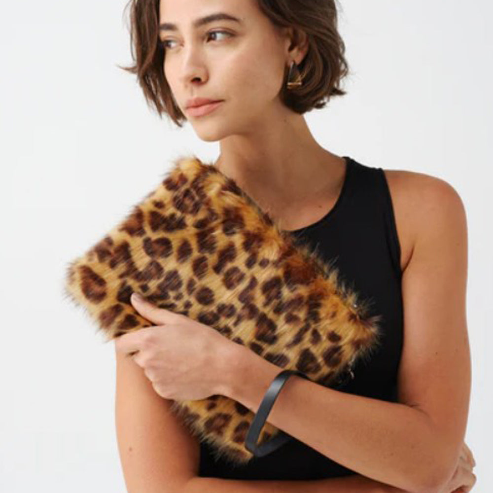 Leopard Faux Fur Clutch bag