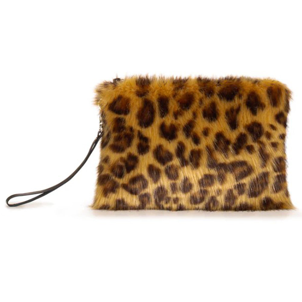 Leopard Faux Fur Clutch bag
