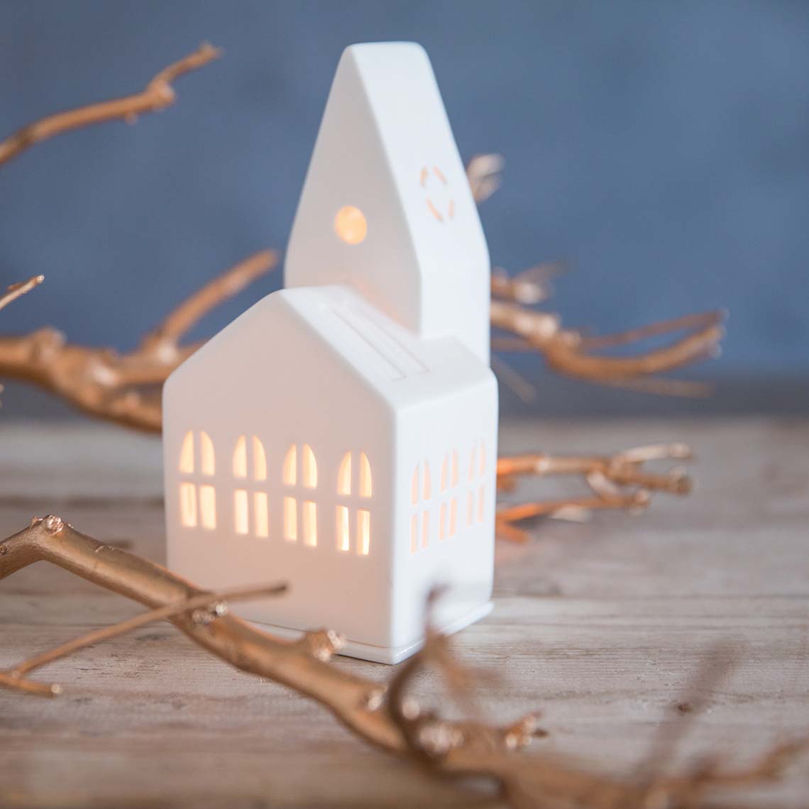 White Porcelain Light House Small Decoration