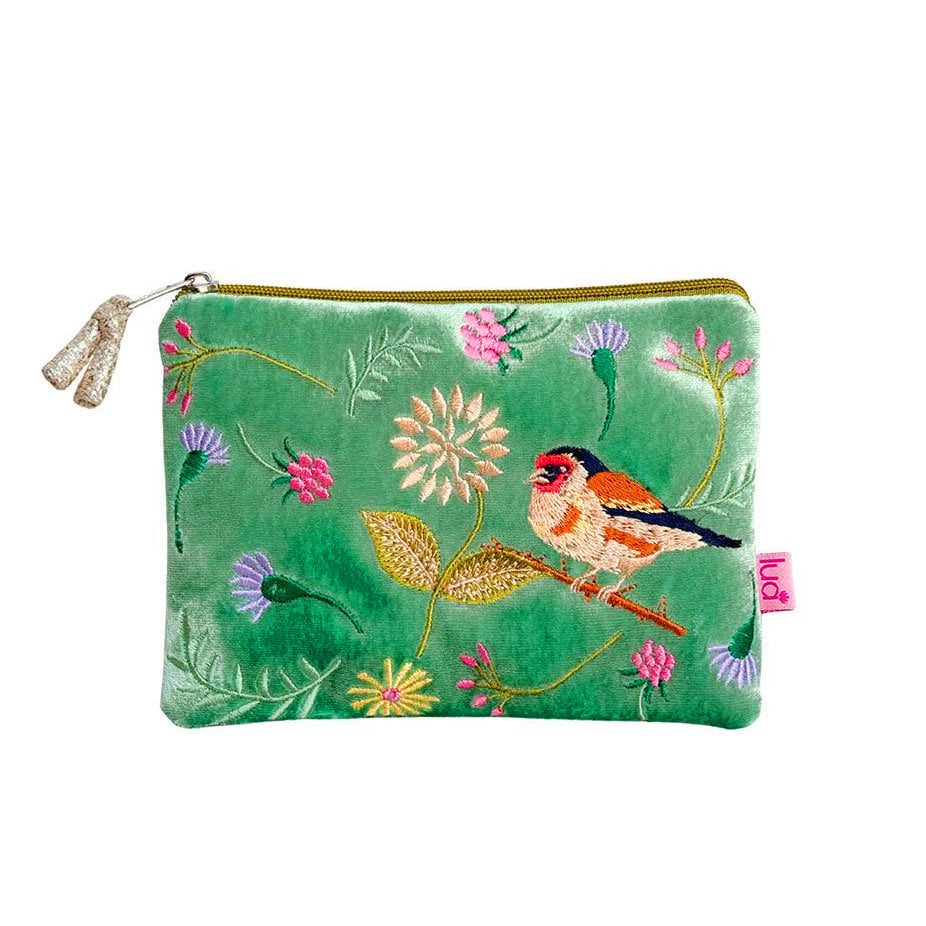 Goldfinch Aqua Velvet Purse