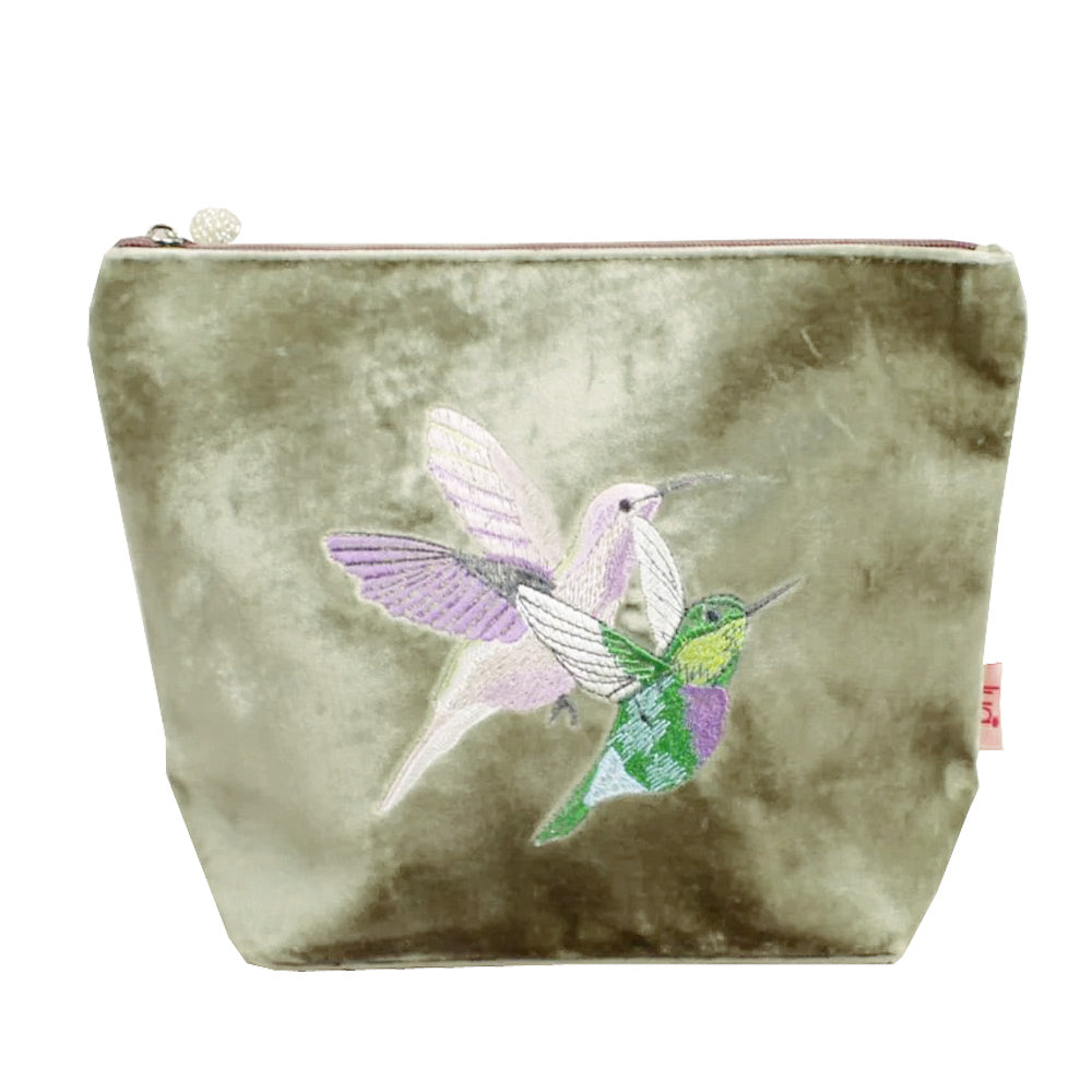 Hummingbird Velvet Cosmetic Bag