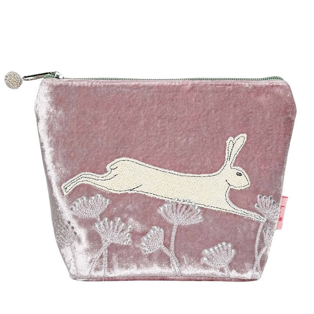 Pink Hare Velvet Cosmetic Purse