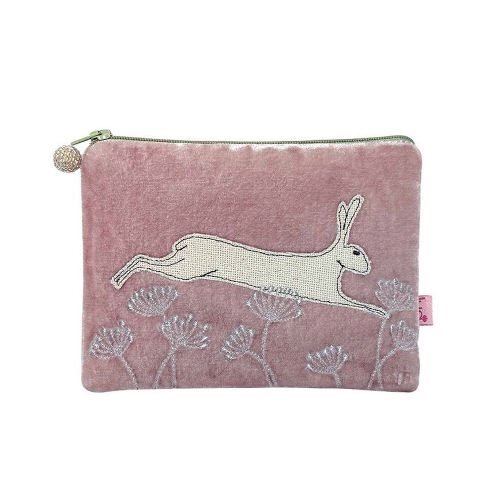 Pink Hare Velvet Purse