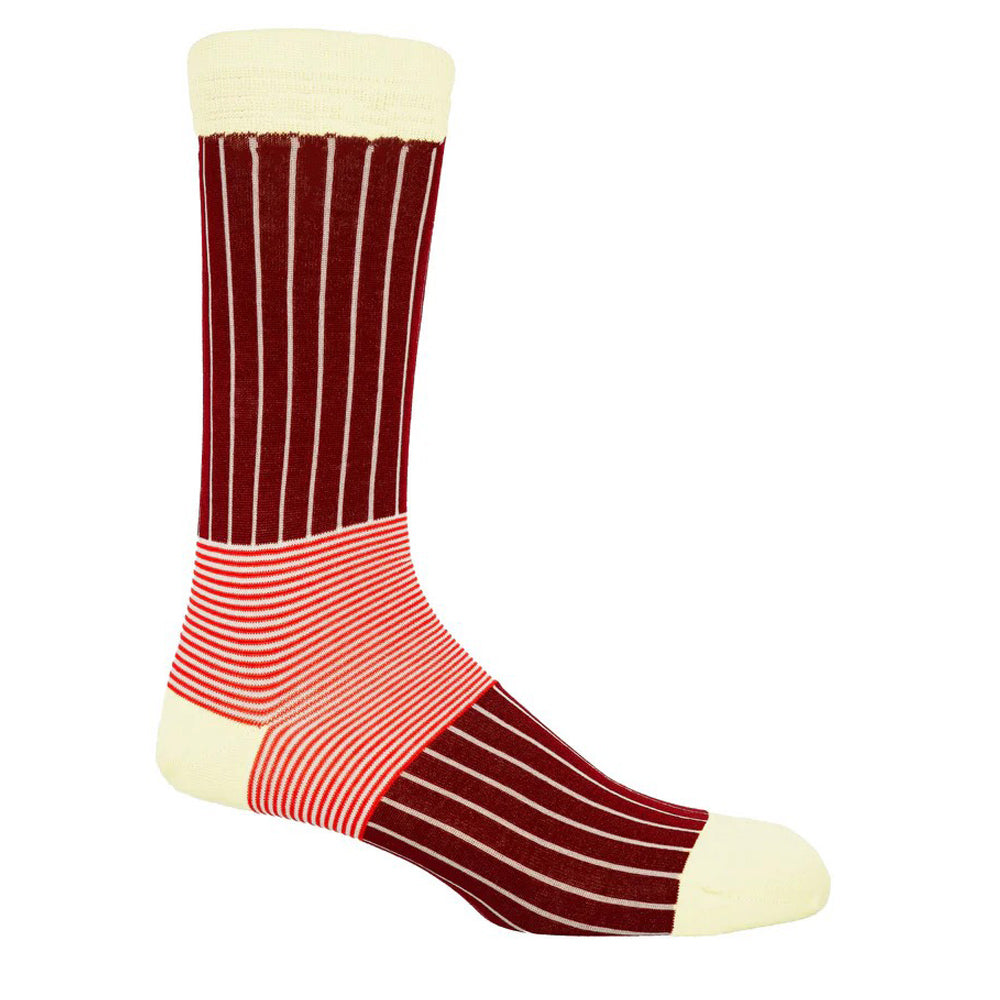Oxford Stripe Burgundy Socks