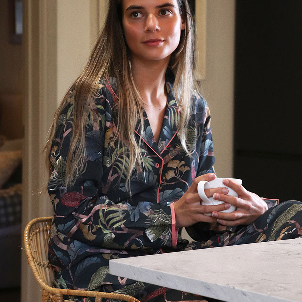 Navy Tropical Pajamas