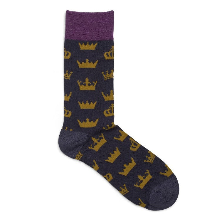 Navy and crown socks