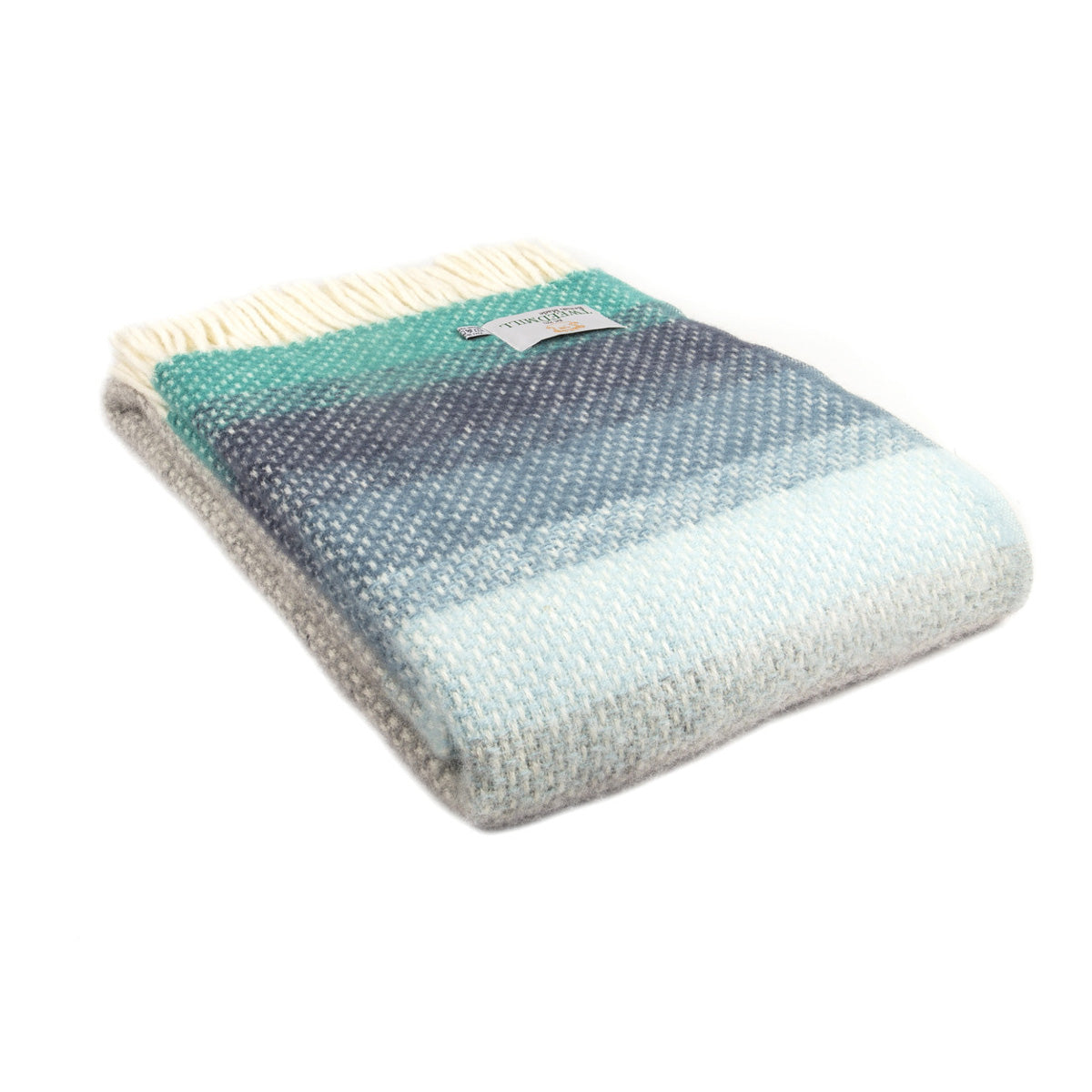 Ombre Seaside Blue Pure New Wool Throw